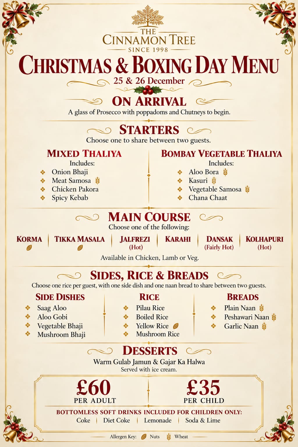 Christmas & Boxing Day Menu — open the PDF for dishes and prices